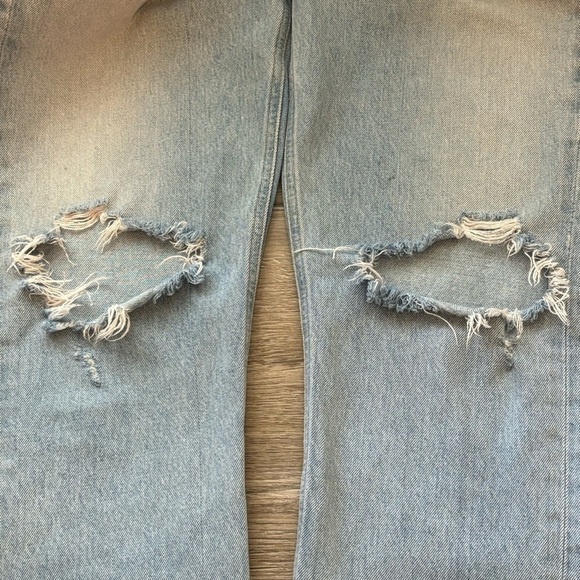 AGOLDE Riley High Rise Straight Crop Destroyed Jeans Size 29 - Picture 9 of 15
